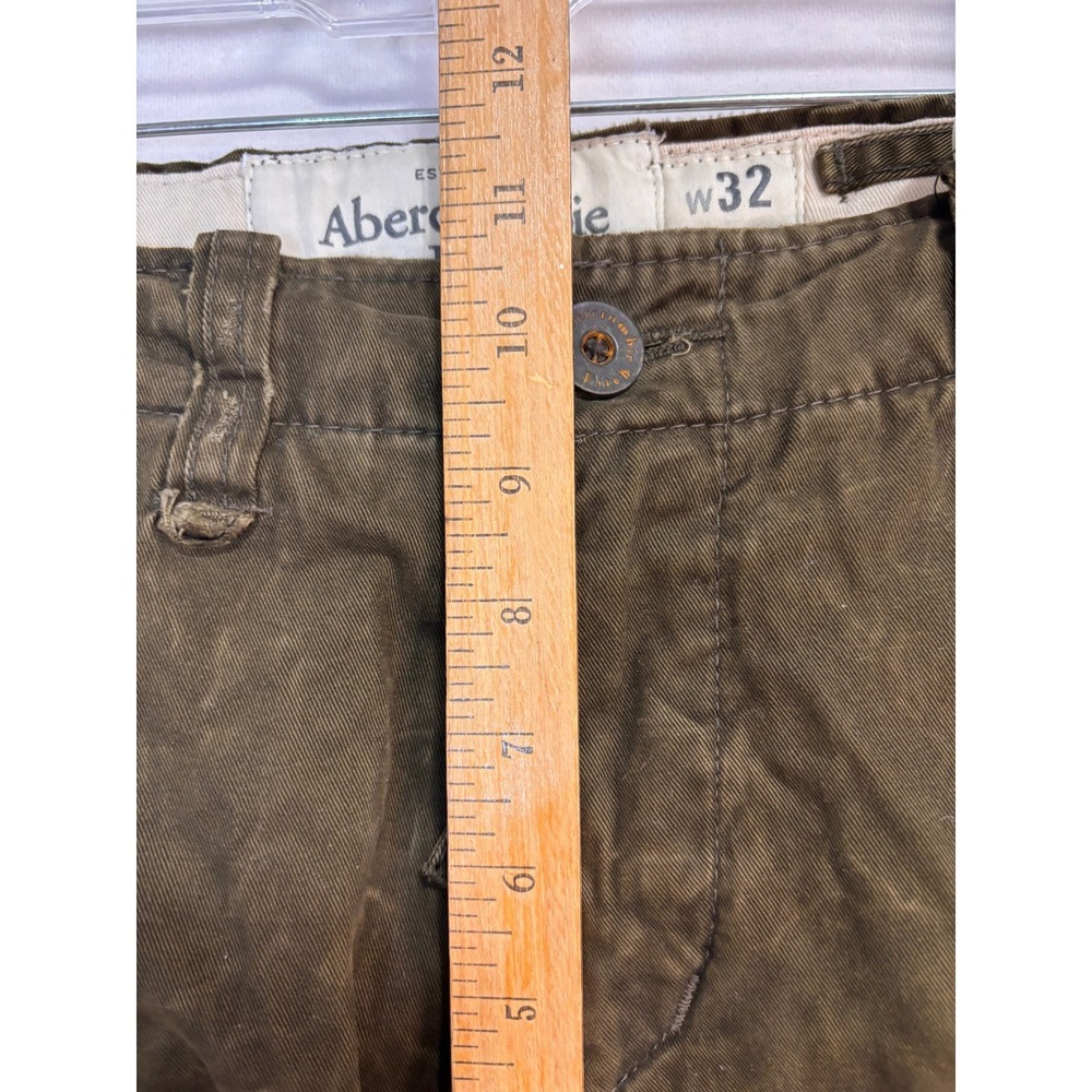 VTG Abercrombie & Fitch Cargo Pants Men 32x30 Olive Green Distressed Utility Y2K - Picture 8 of 11